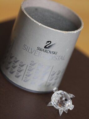 Swarovski crystal mini pig figurine
